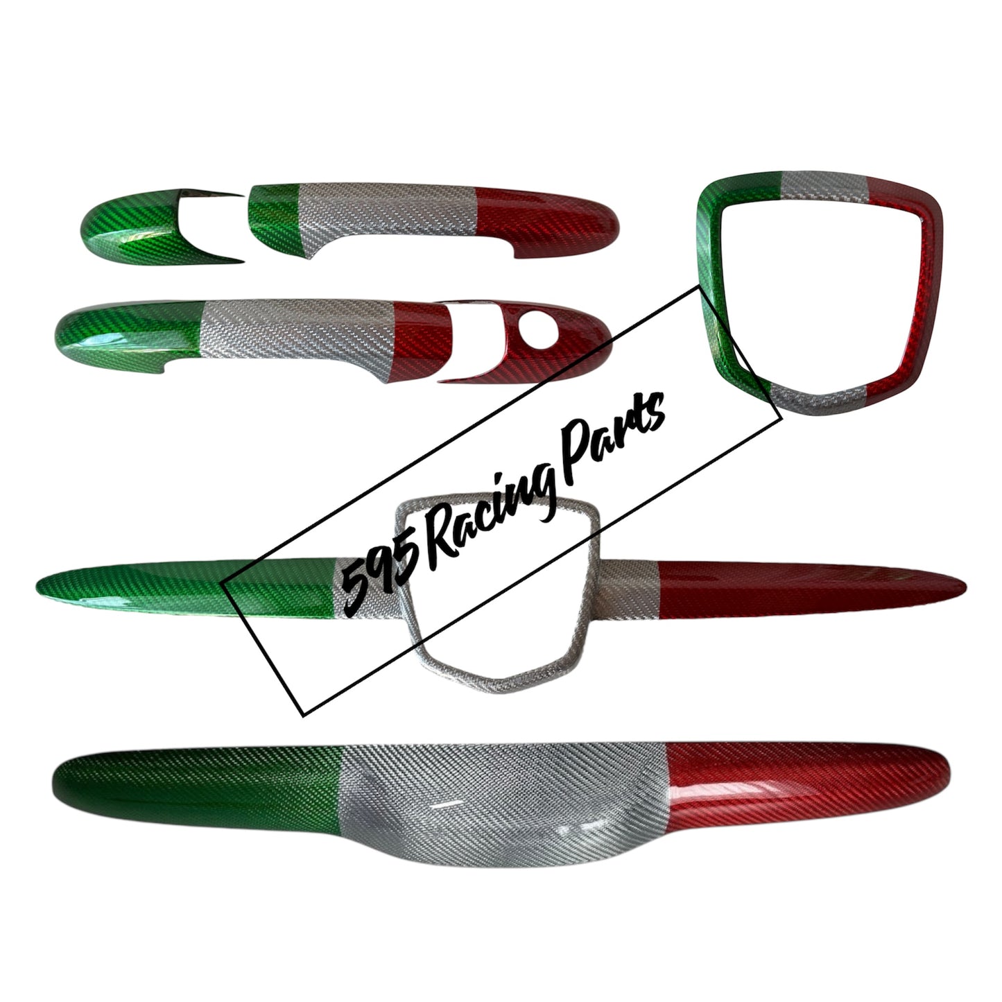 Complete Cover Molding Kit in REAL CARBON Fiat 500 Abarth - 595 - 695
