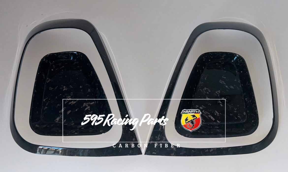 Coppia Cover Fanali Posteriori in CARBONIO VERO Per Abarth 500 - 595 - 695 Restyling - in diverse finiture
