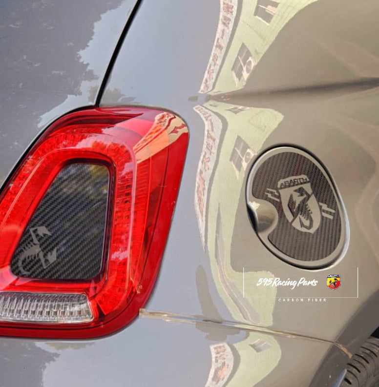 REAL CARBON petrol cap cover for Fiat 500 Abarth - 595 - 695 - Fiat 500