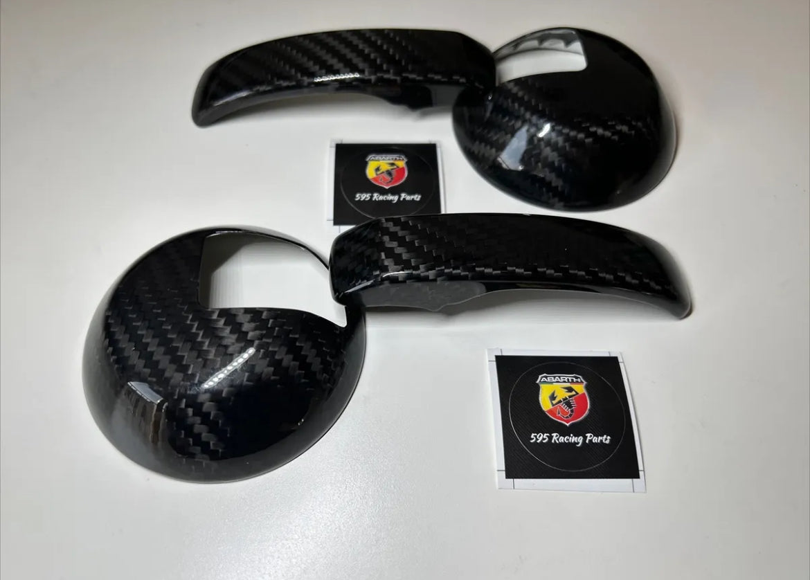 Coppia Cover Maniglie Interne in CARBONIO VERO Abarth 595 - 695 - Fiat 500 - in diverse finiture