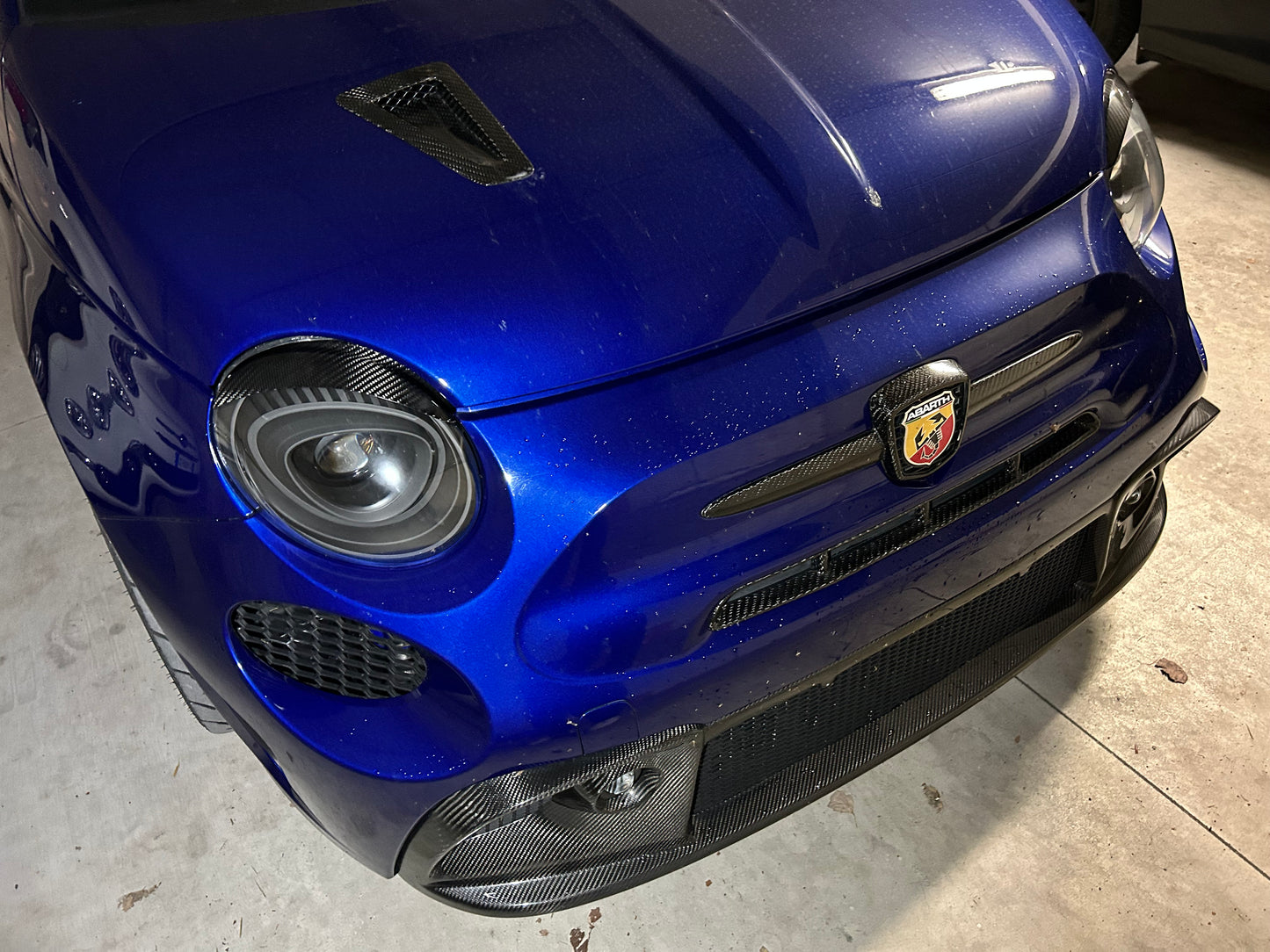 Coppia Palpebre Fanali Anteriori alogeni in VERO CARBONIO 500 Abarth - 595 - 695 - 500