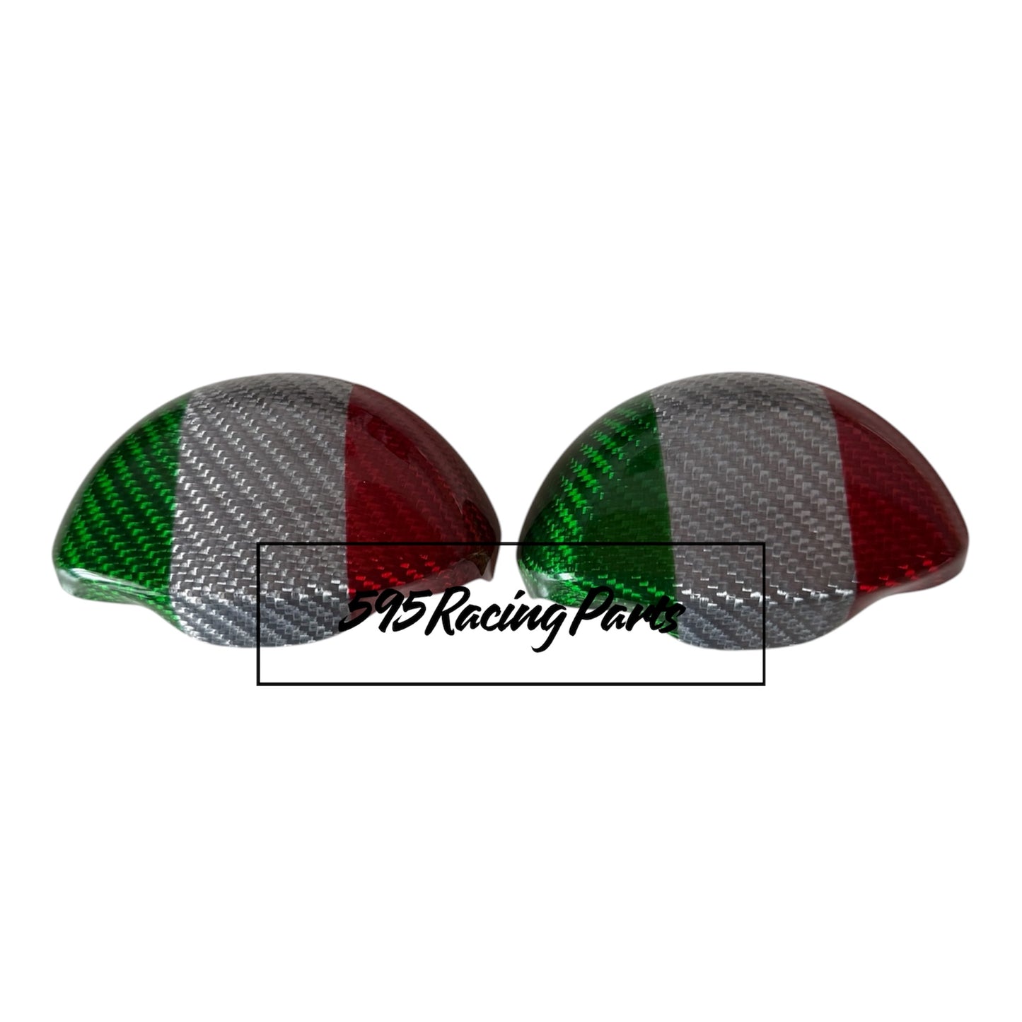 Cover coppia agganci cintura in VERO CARBONIO per Fiat 500 Abarth - 595 - 695