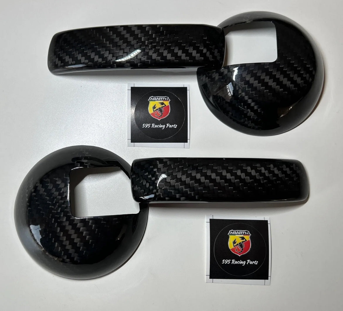 Coppia Cover Maniglie Interne in CARBONIO VERO Abarth 595 - 695 - Fiat 500 - in diverse finiture
