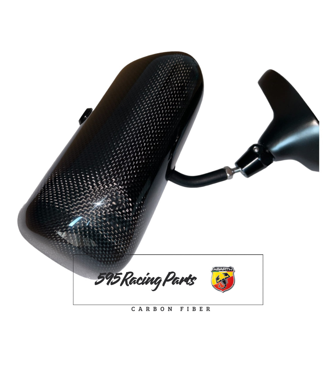 Coppia Specchietti stile F1 universali in VERO CARBONIO per Fiat 500 Abarth - 595 - 695 - Fiat 500
