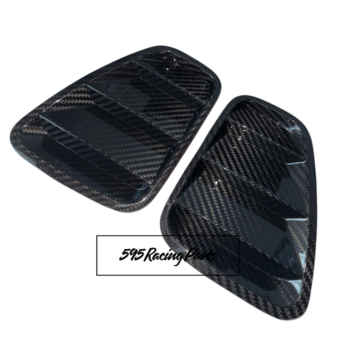 Pair of REAL CARBON rear light plates Fiat 500 Abarth - 595 - 695 Restyling