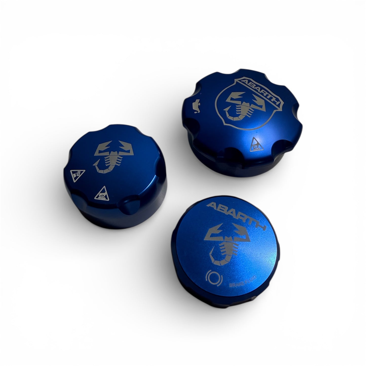 Kit of aluminum engine compartment caps Fiat 500 Abarth - Punto - Mito - 595 - 695 - in different colors