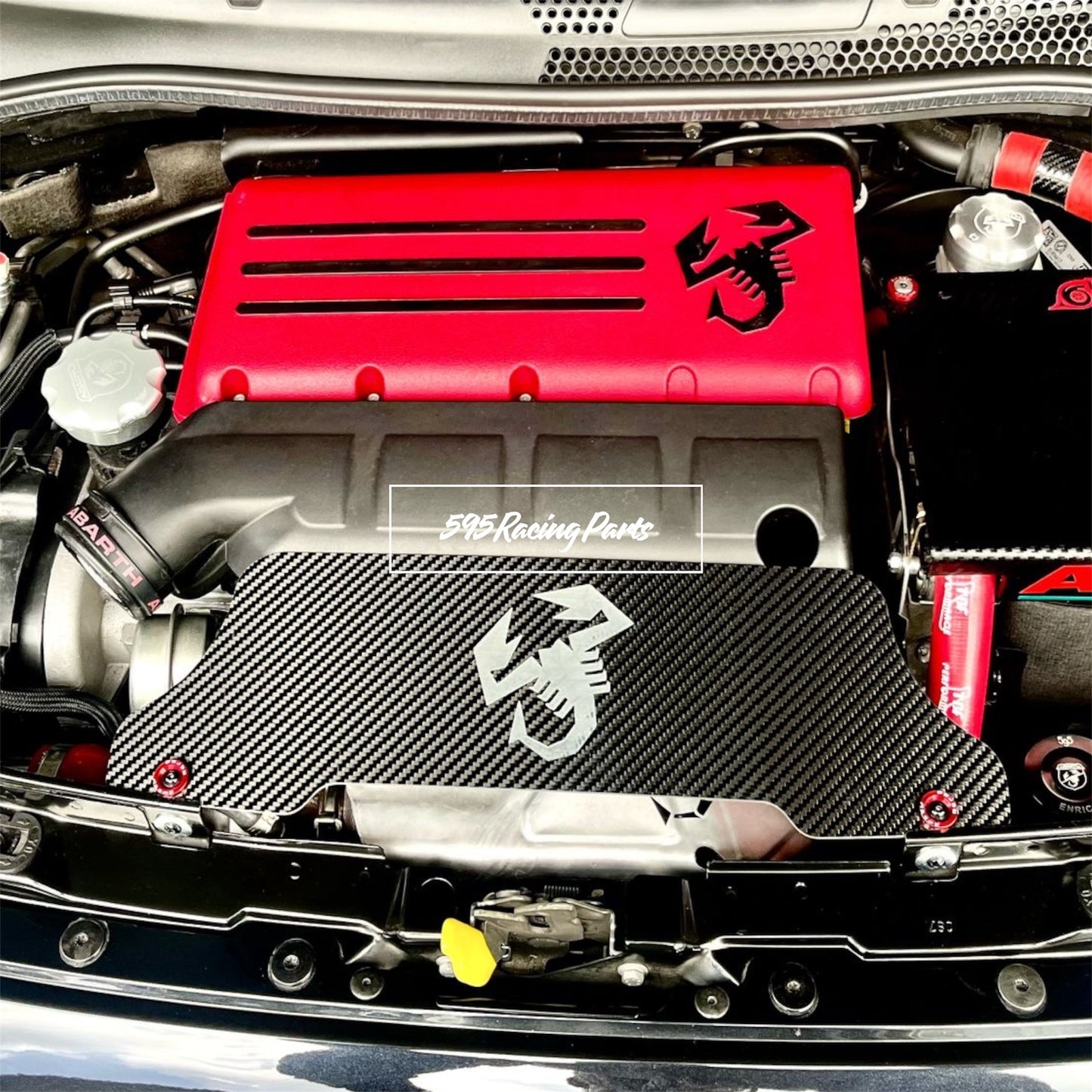 Para calore turbina in VERO CARBONIO per Fiat 500 Abarth - 595 - 695
