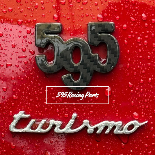 Cover logo 595 in CARBONIO VERO Fiat 500 Abarth - 595 - ESCLUSIVO