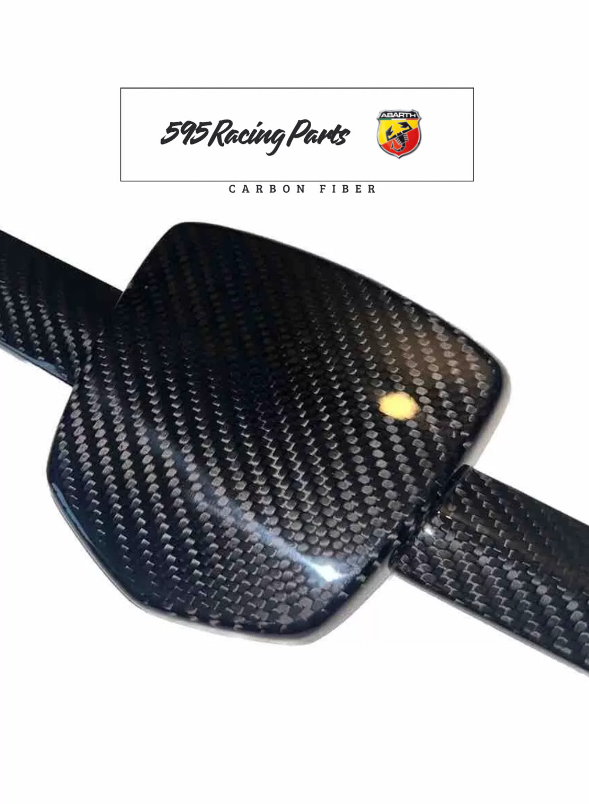 Front Logo Cover in REAL CARBON Fiat 500 Abarth 595 - 695 