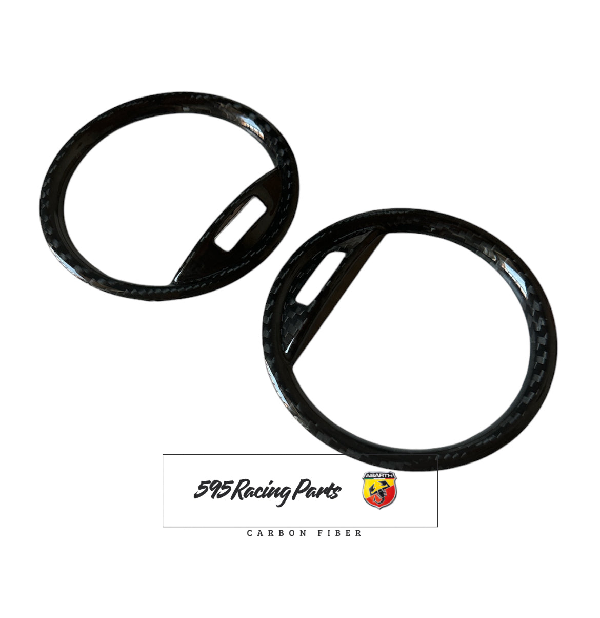 Cover coppia Bocchette Aria in CARBONIO VERO Abarth 595 - 695 - Fiat 500 - Restyling