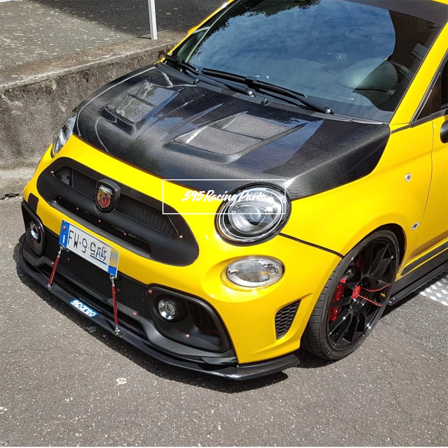 Cofano in VERO CARBONIO con prese d’aria Fiat 500 Abarth - 595 - 695