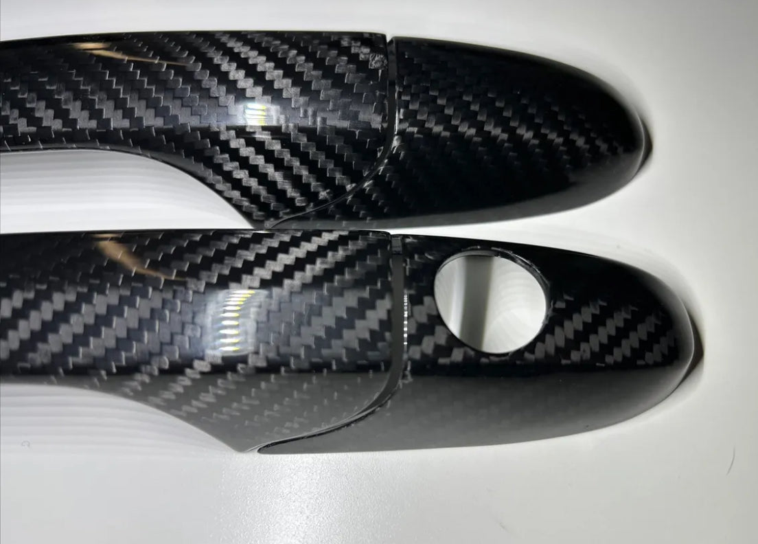 Pair of Door Handle Covers in REAL CARBON Fiat 500 Abarth 595 - 695 - Fiat 500 
