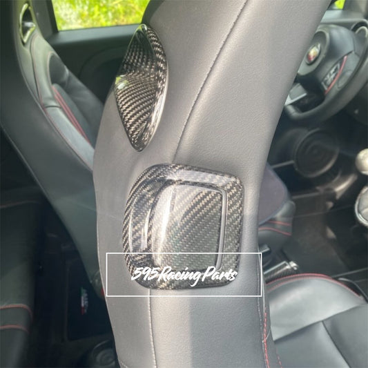 Cover coppia maniglie sedili in CARBONIO VERO Fiat 500 Abarth - 595 - 695