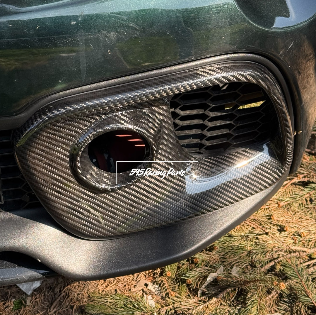 Coppia Cover fendinebbia in VERO CARBONIO per paraurti Abarth 500 - 595 - 695 Restyling