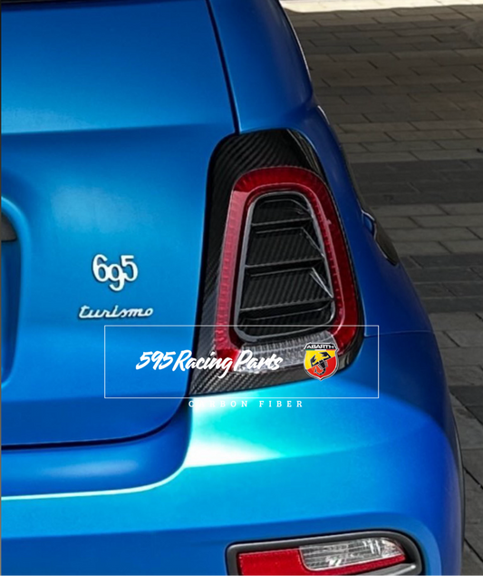 Coppia Cover Fanali Posteriori in CARBONIO VERO Per Abarth 500 - 595 - 695 Restyling