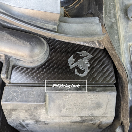 Cover scatola fusibili in VERO CARBONIO per Fiat 500 Abarth - 595 - 694 - Restyling