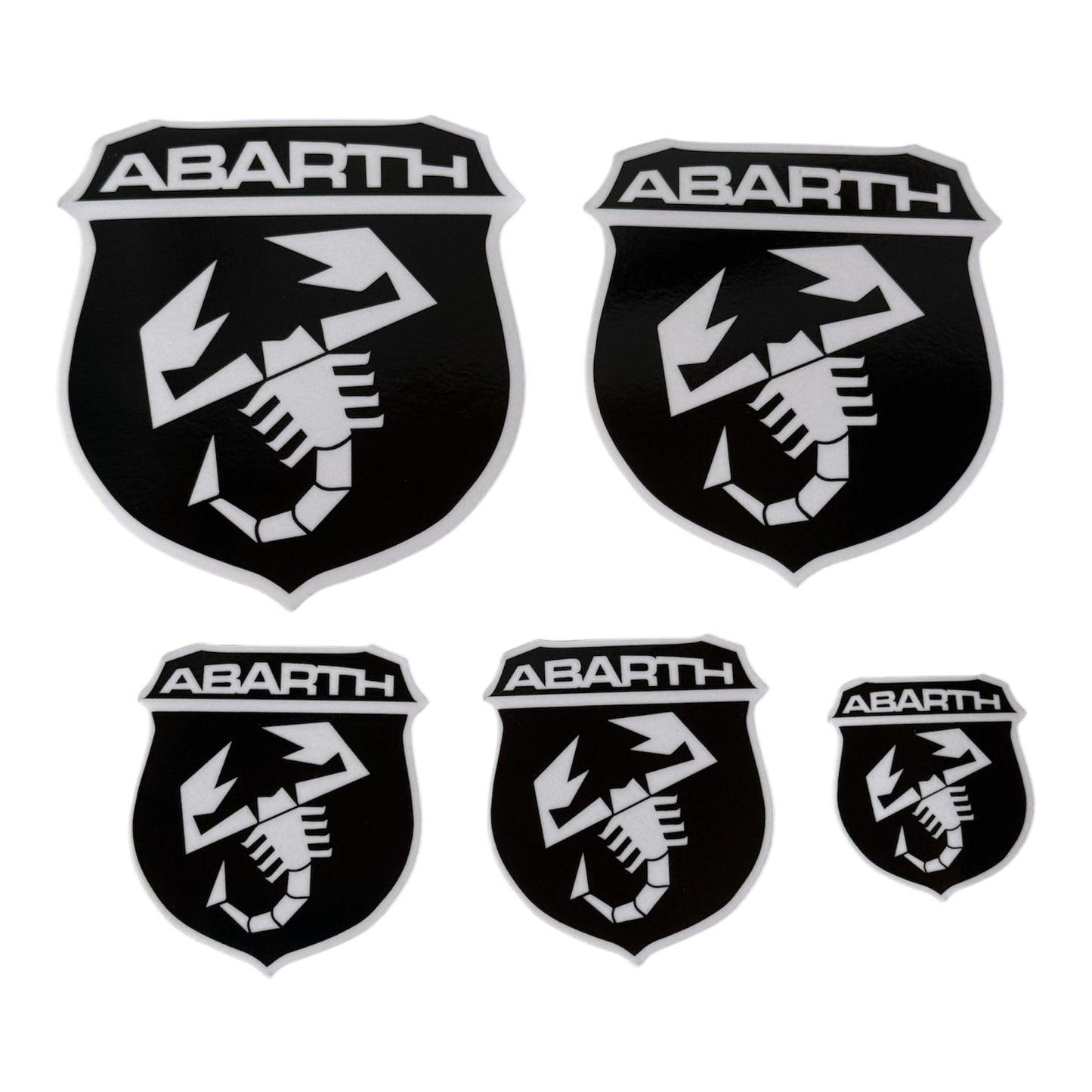 Kit 5 adesivi copriloghi per Abarth 500 - 595 - 695 - in diverse finiture
