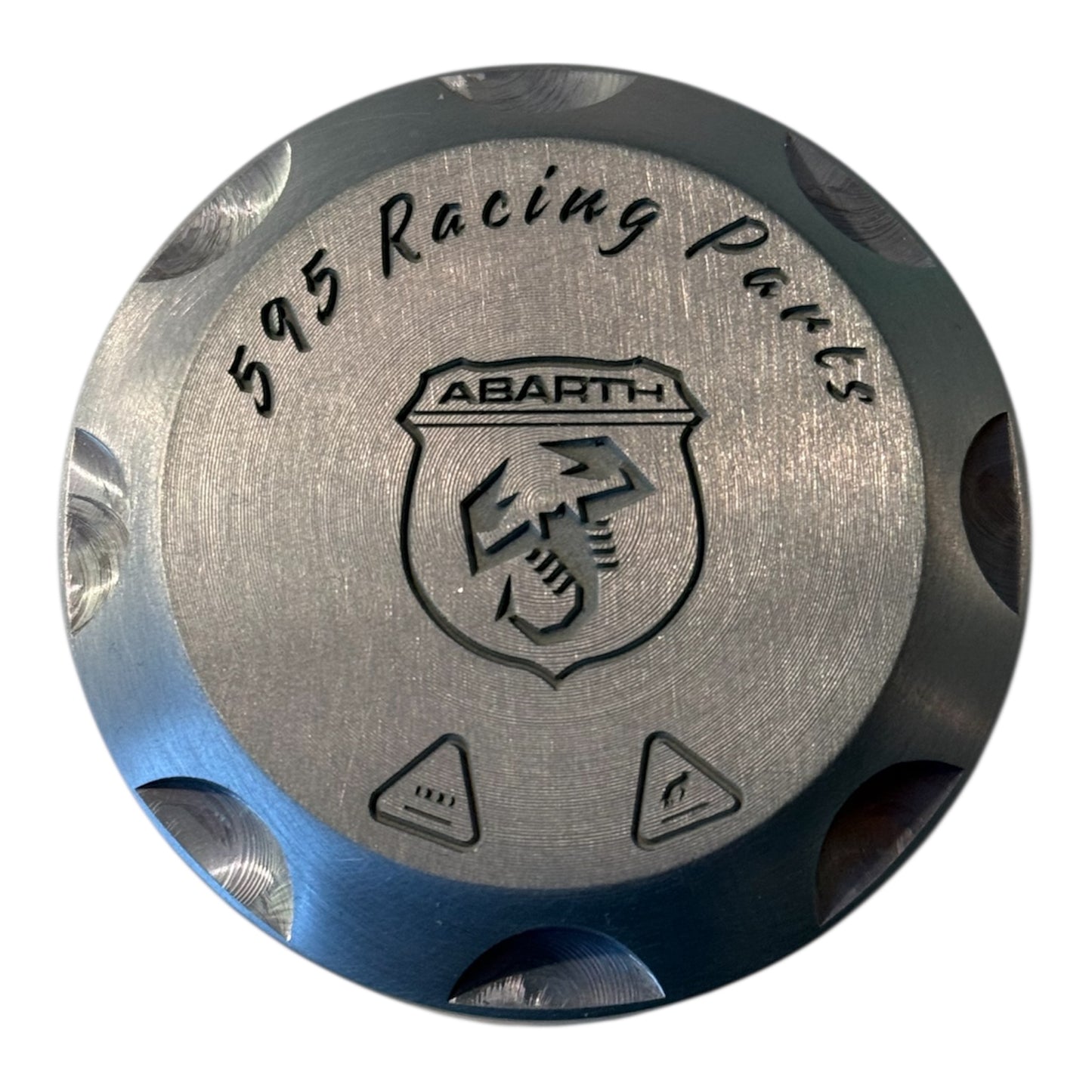 Kit tappi vano motore in alluminio 595 RACING PARTS per Fiat 500 Abarth - 595 - 695 - Punto - Mito