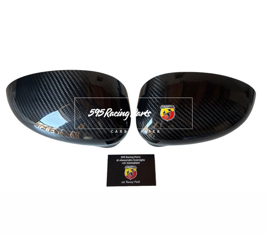Coppia Cover Calotte Specchietti in CARBONIO VERO Fiat 500 Abarth - 595 - 695 - Punto Abarth - Alfa Romeo 4C