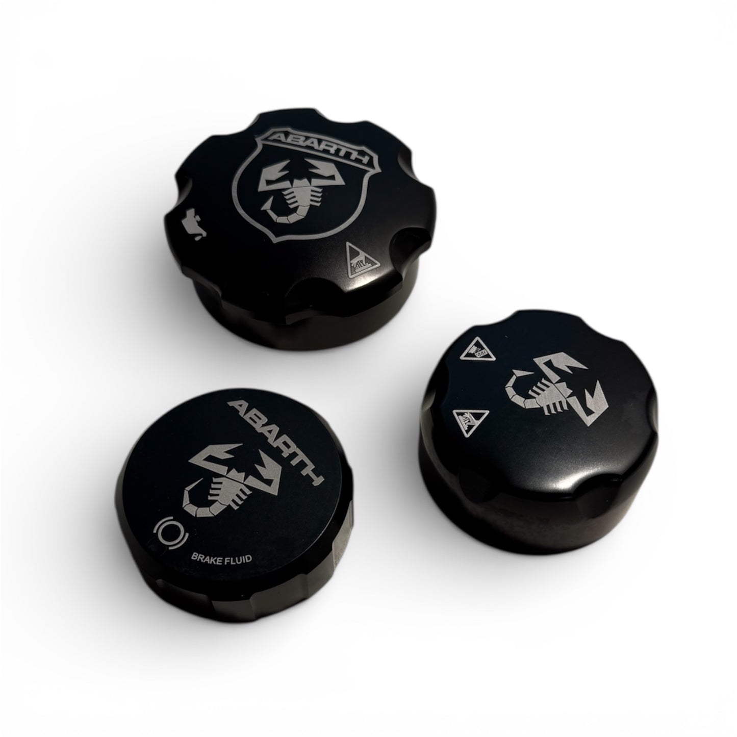 Kit of aluminum engine compartment caps Fiat 500 Abarth - Punto - Mito - 595 - 695 - in different colors