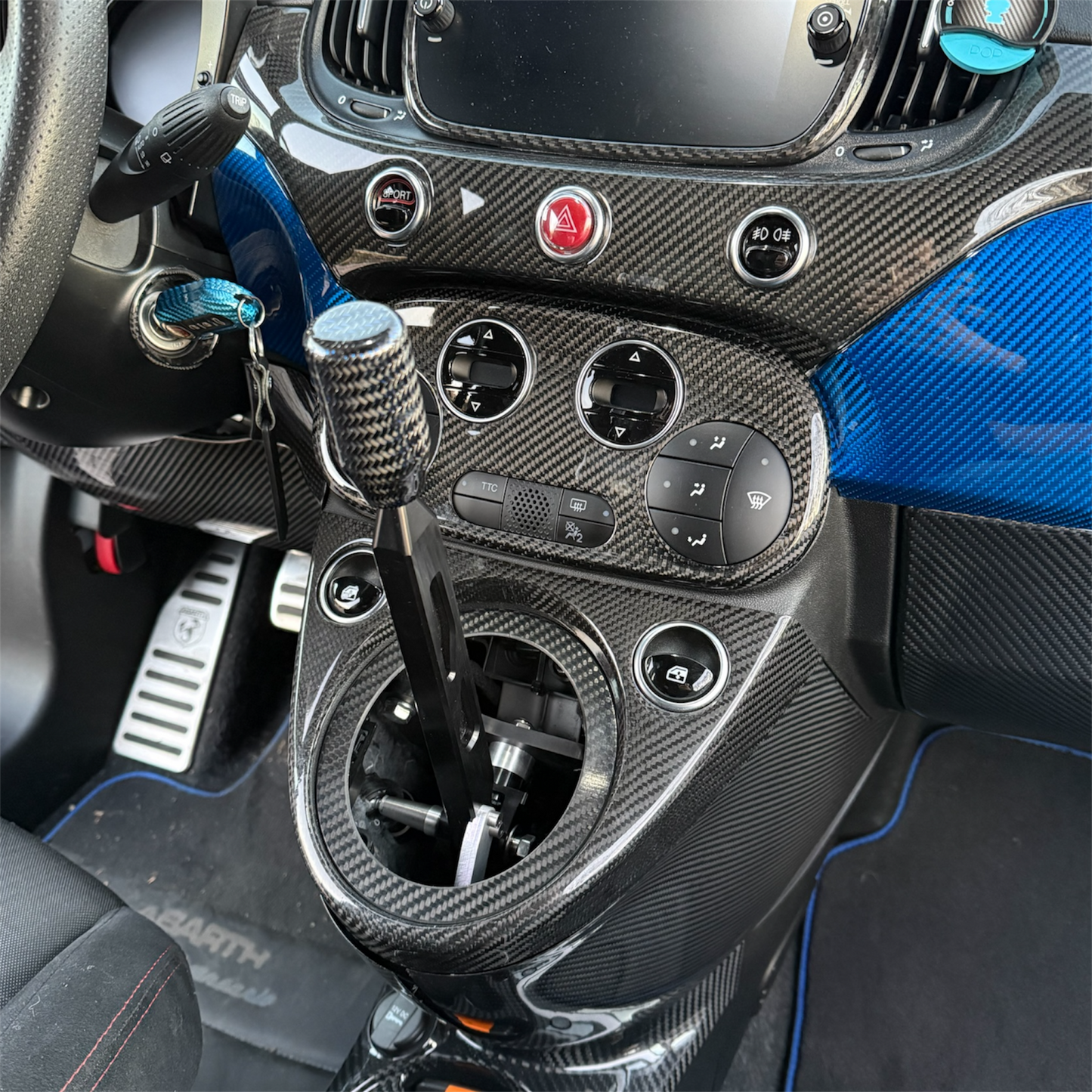 Gearbox Tower Kit 595 RACING PARTS Fiat 500 Abarth - 595 - 695 + carbon knob 