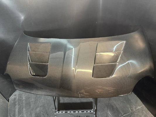 Cofano in VERO CARBONIO con prese d’aria aperte Fiat 500 Abarth - 595 - 695