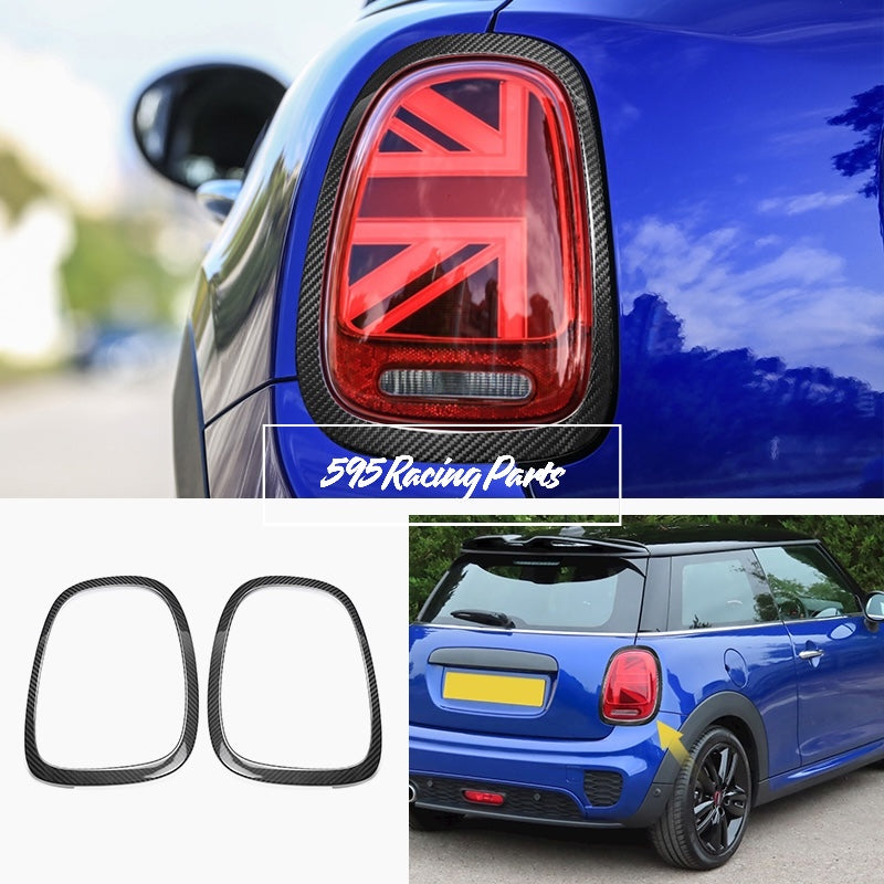 Coppia Cover cornici fanali posteriori in VERO CARBONIO Mini Cooper F55/F56/F57 (2014-2020)
