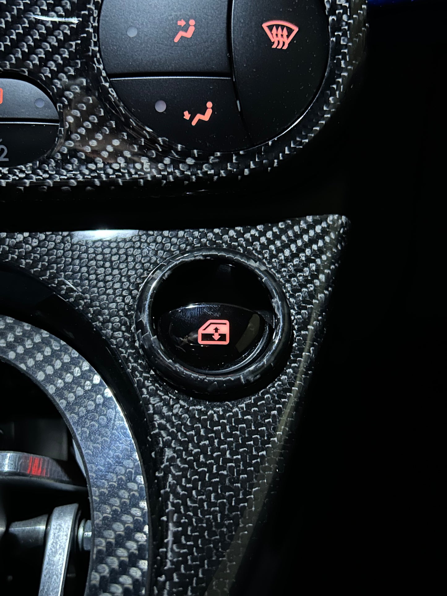 Cover coppia anelli alza finestrini in CARBONIO VERO per Fiat 500 Abarth - 595 - 695 - Fiat 500 - in diverse finiture