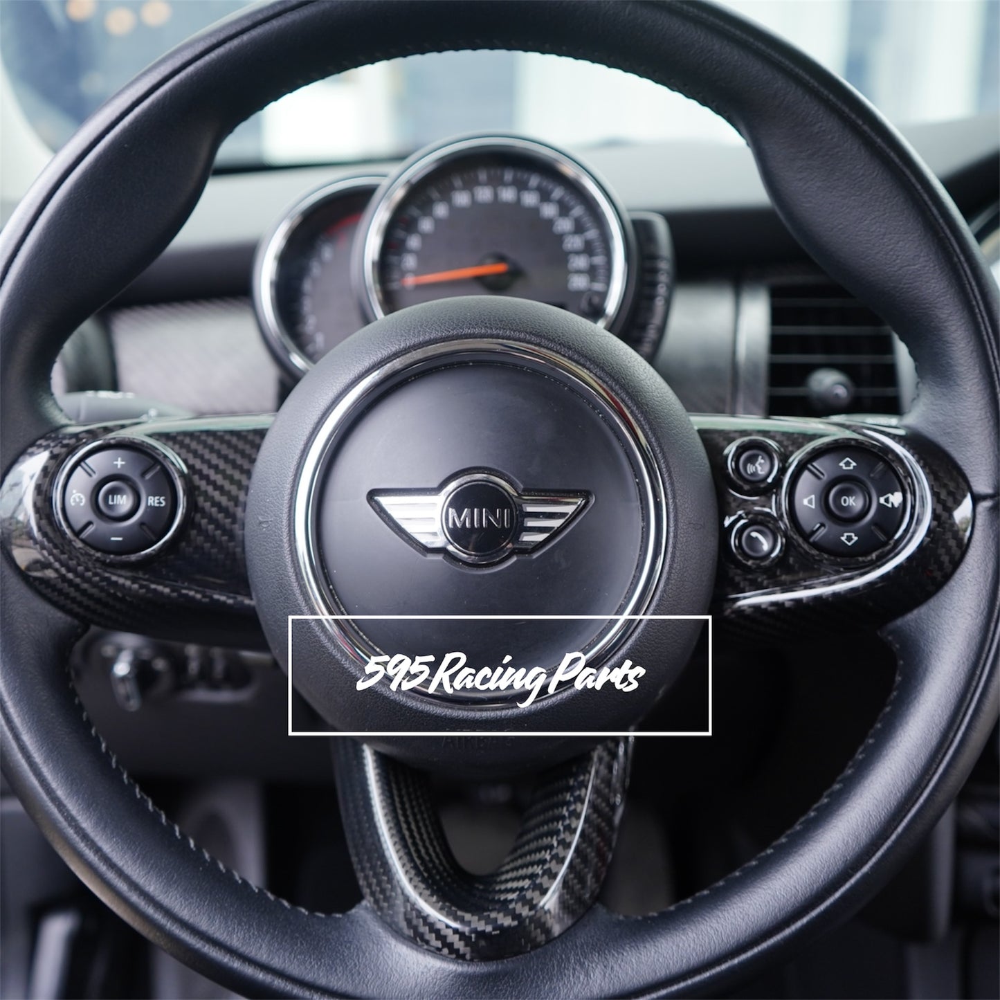 Cover pulsanti volante + parte inferiore in VERO CARBONIO Mini Cooper F54/F55/F56/F57/F60