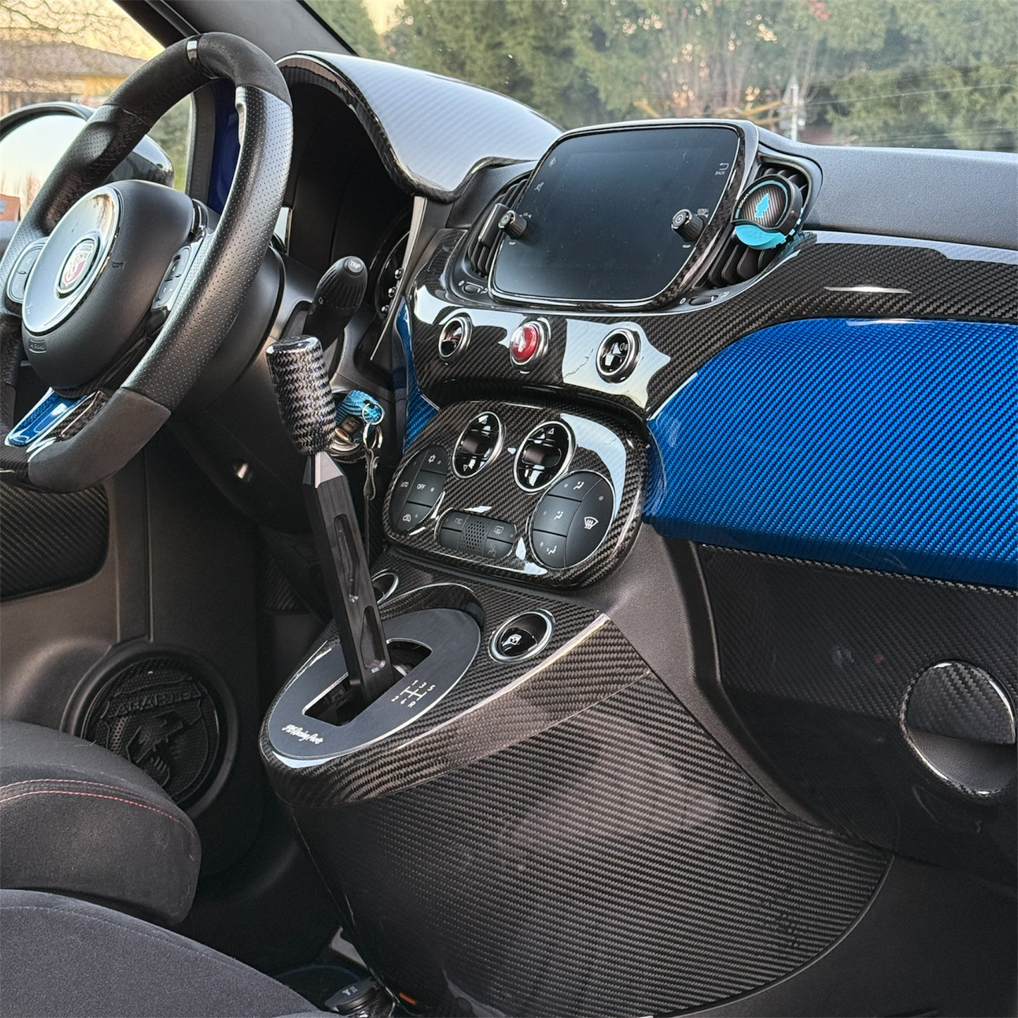 Gearbox Tower Kit 595 RACING PARTS Fiat 500 Abarth - 595 - 695 + carbon knob 