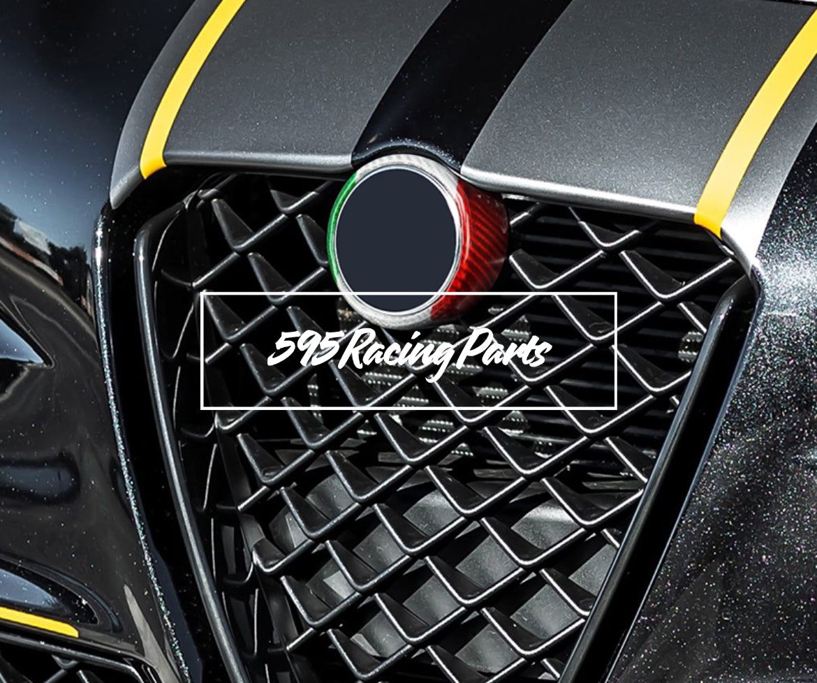 Front logo cover in REAL CARBON for Alfa Romeo Giulia - Stelvio 2017/2021