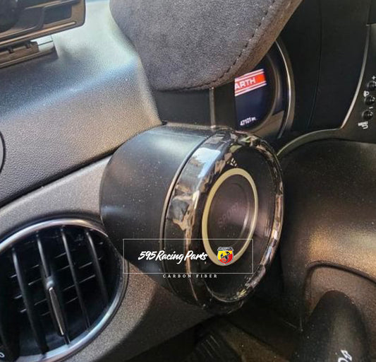 Cover manometro turbo in CARBONIO VERO per Fiat 500 Abarth - 595 - 695 - in diverse finiture