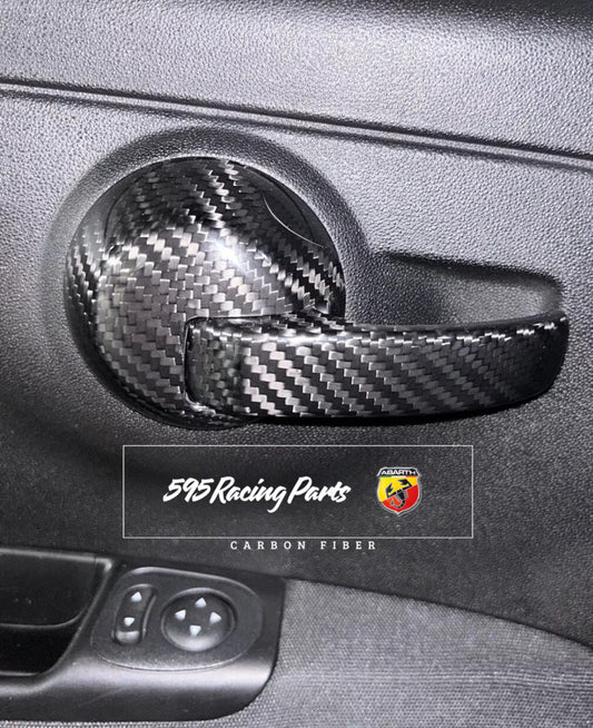 Coppia Cover Maniglie Interne in CARBONIO VERO Abarth 595 - 695 - Fiat 500 - in diverse finiture