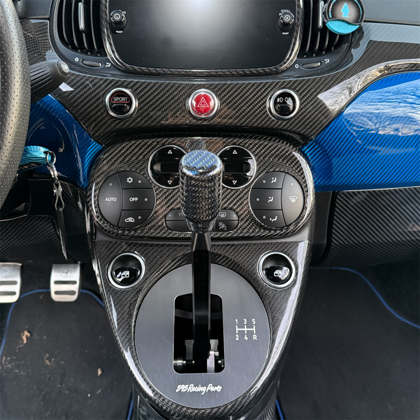 Gearbox Tower Kit 595 RACING PARTS Fiat 500 Abarth - 595 - 695 + carbon knob 