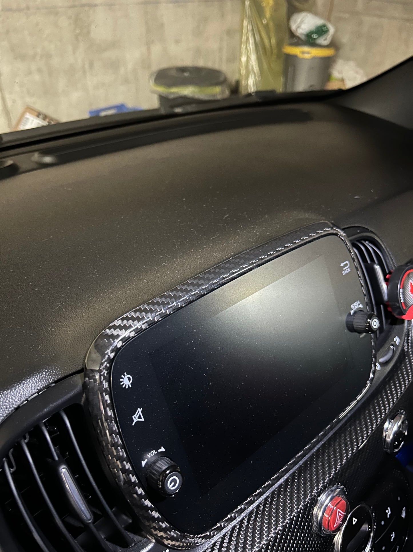 Car Radio Cover in REAL CARBON Fiat 500 Abarth 595 - 695 - Fiat 500 - in different finishes