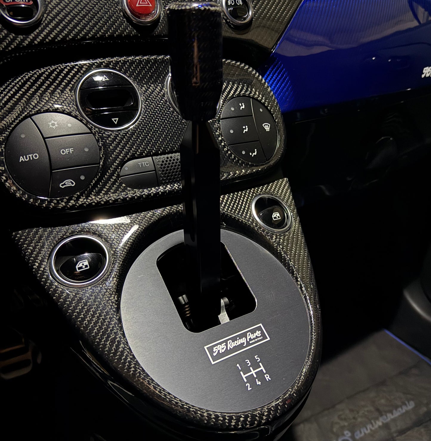 Torretta / Castelletto cambio 595 RACING PARTS Fiat 500 Abarth - 595 - 695 + pomello in carbonio