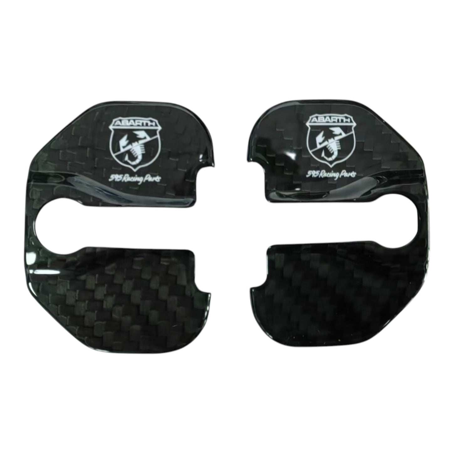 Coppia Cover serrature portiera in VERO CARBONIO per Fiat 500 Abarth - 595 - 695 - Punto - Fiat 500
