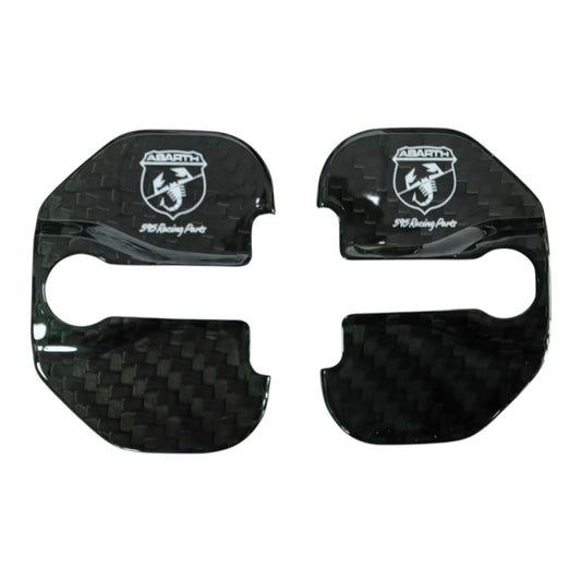 Coppia Cover serrature portiera in VERO CARBONIO per Fiat 500 Abarth - 595 - 695 - Punto