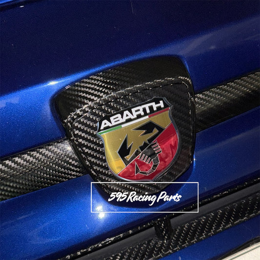 Cover contorno logo anteriore Abarth in CARBONIO VERO per Fiat 500 Abarth 595 - 695
