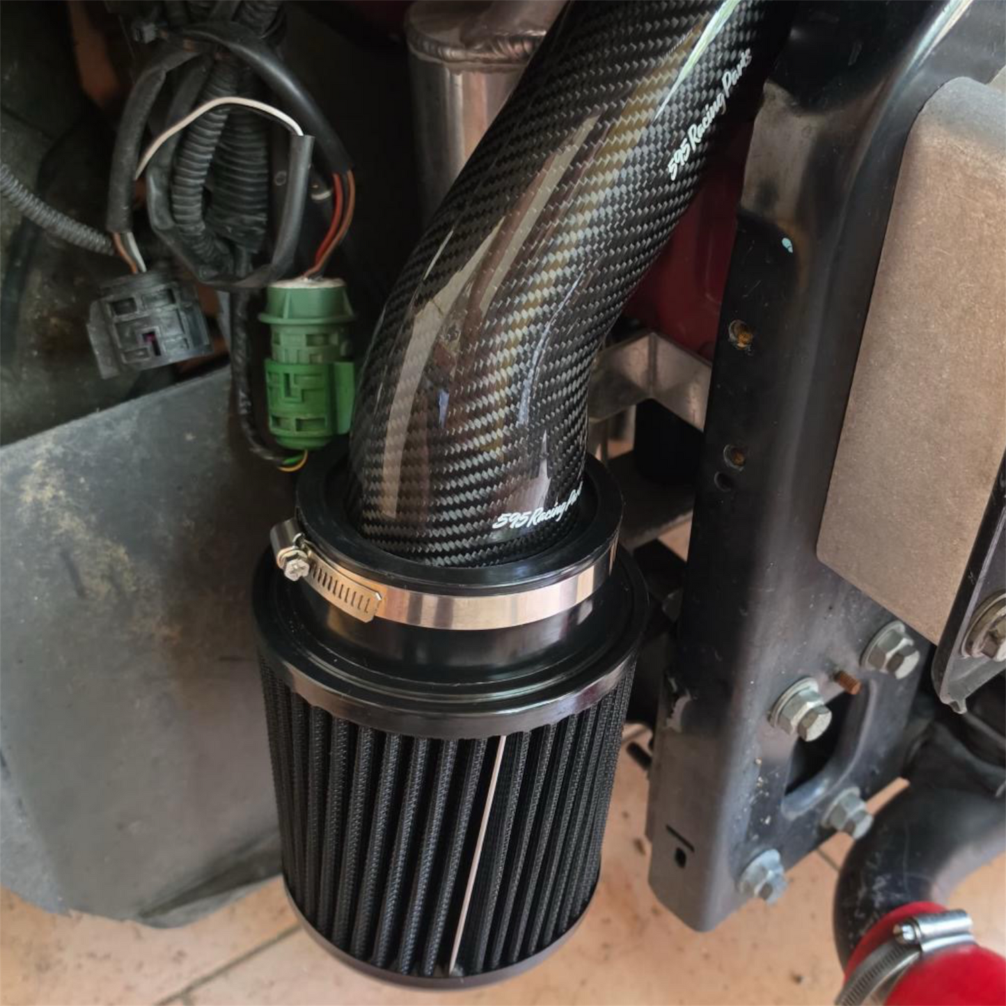 Fiat 500 Abarth Kit Aspirazione Diretta Bassa in VERO CARBONIO per turbina 1446 - IHI - TD04
