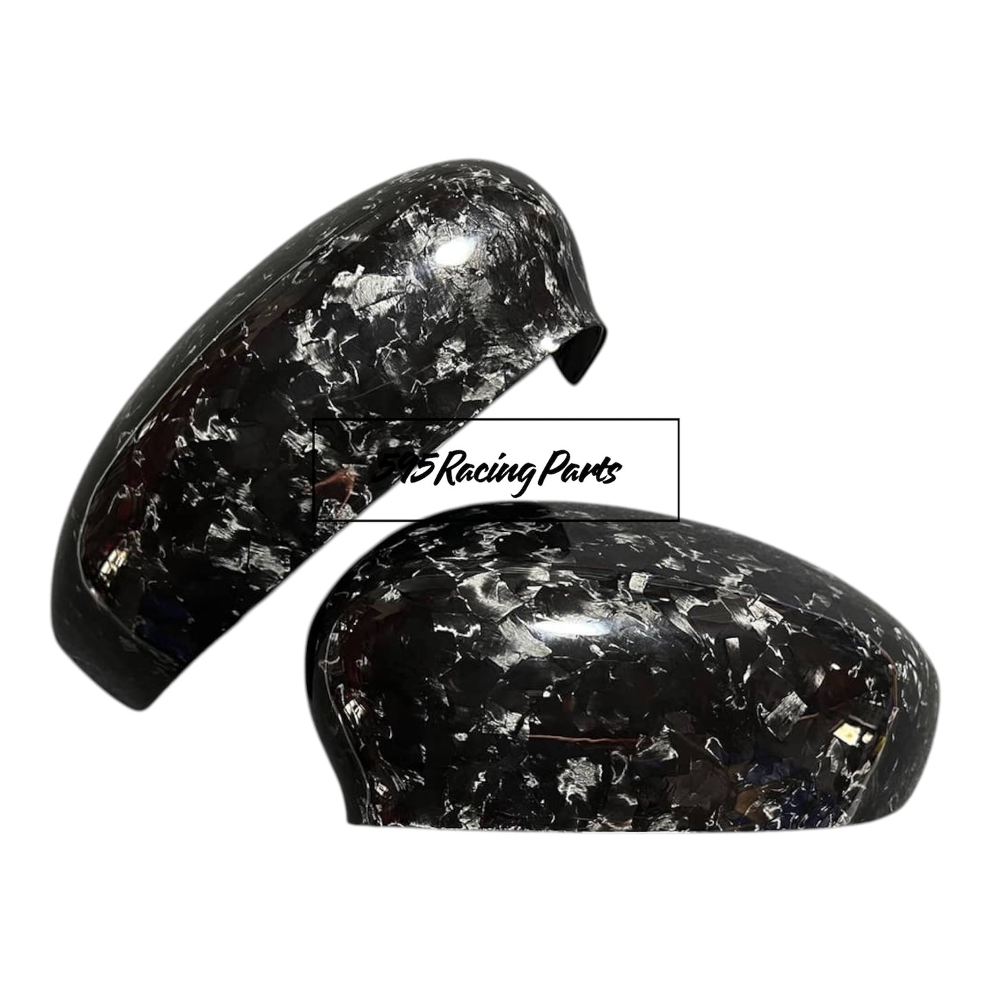 Pair of REAL CARBON Mirror Cover Caps Fiat 500 Abarth - 595 - 695 - Punto Abarth - Alfa Romeo 4C 