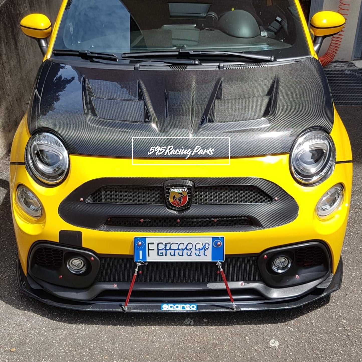 Cofano in VERO CARBONIO con prese d’aria Fiat 500 Abarth - 595 - 695