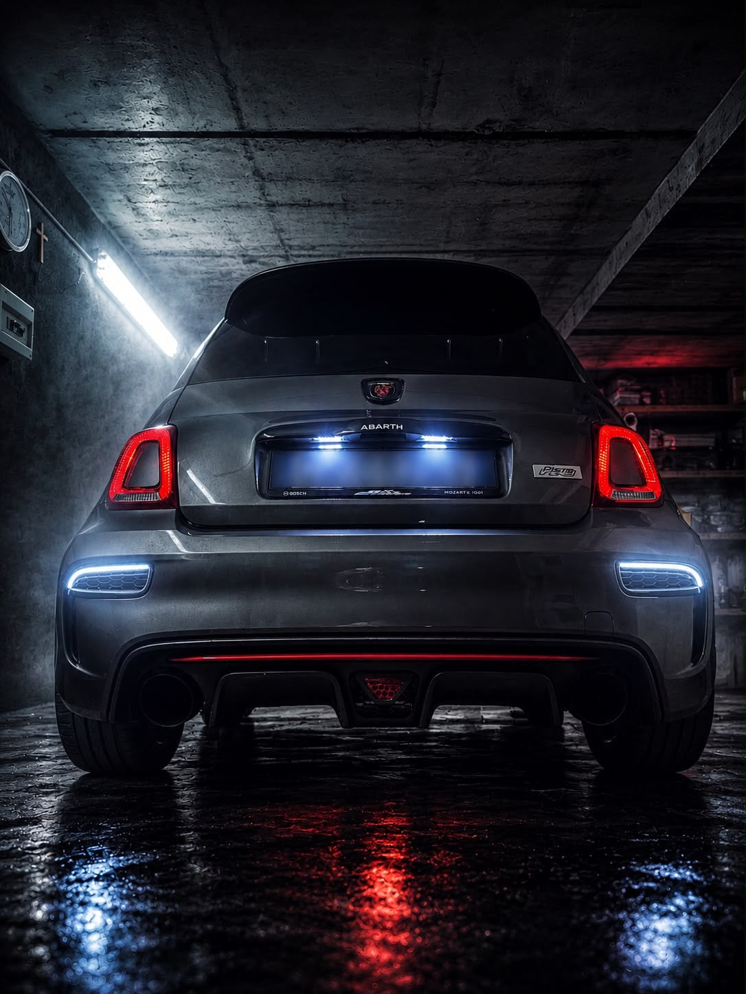 Kit griglie + led integrato per fendinebbia posteriori Abarth 595 - 695 - Restyling