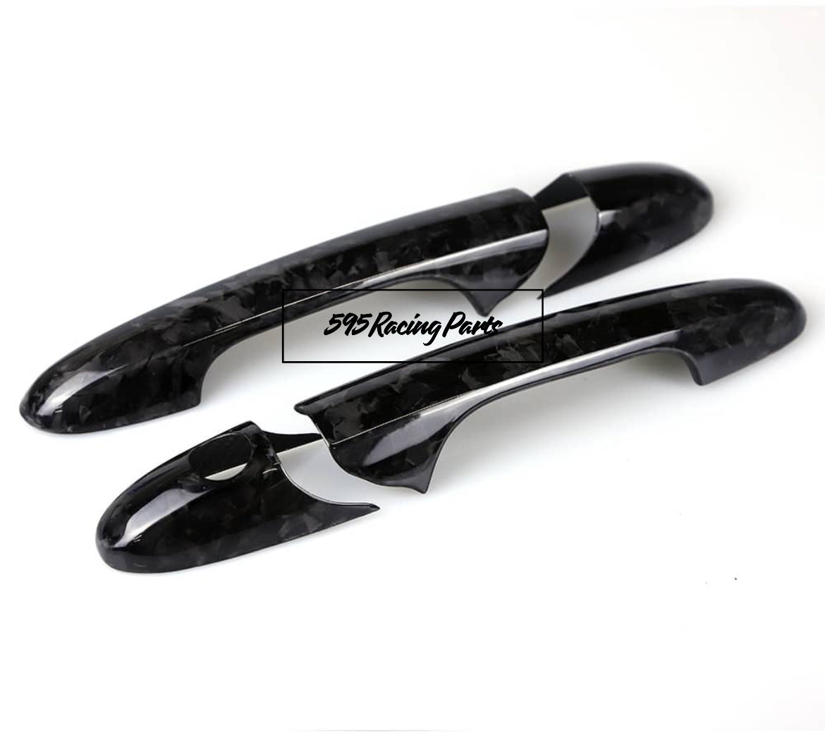 Pair of Door Handle Covers in REAL CARBON Fiat 500 Abarth 595 - 695 - Fiat 500 