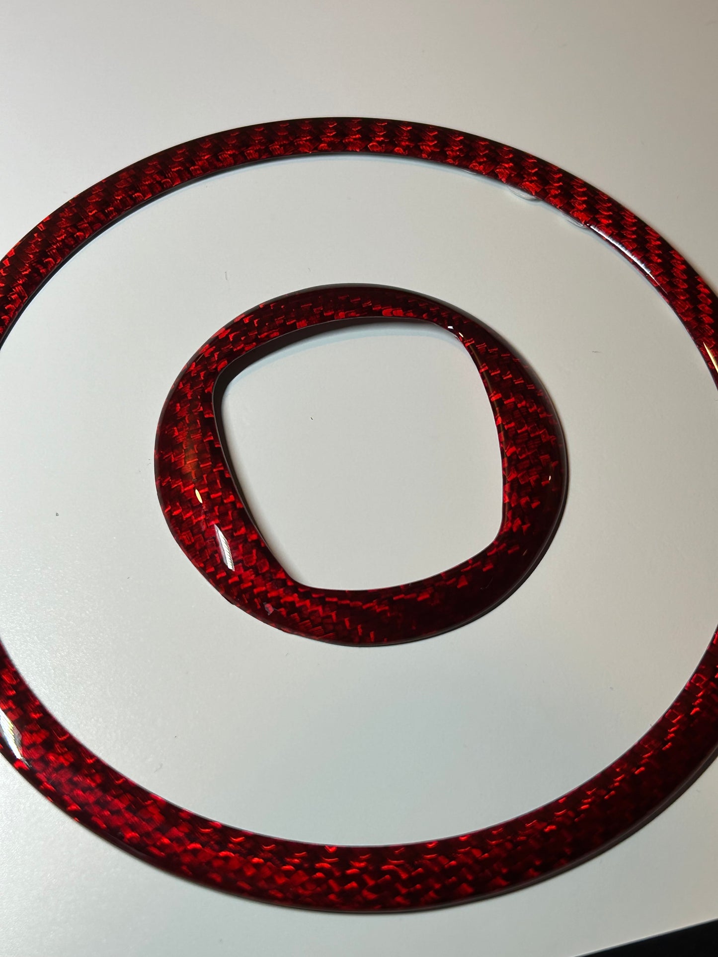 Cover Rings Steering Wheel Airbag in REAL CARBON Fiat 500 Abarth 595 - 695 - Fiat 500 - in different finishes