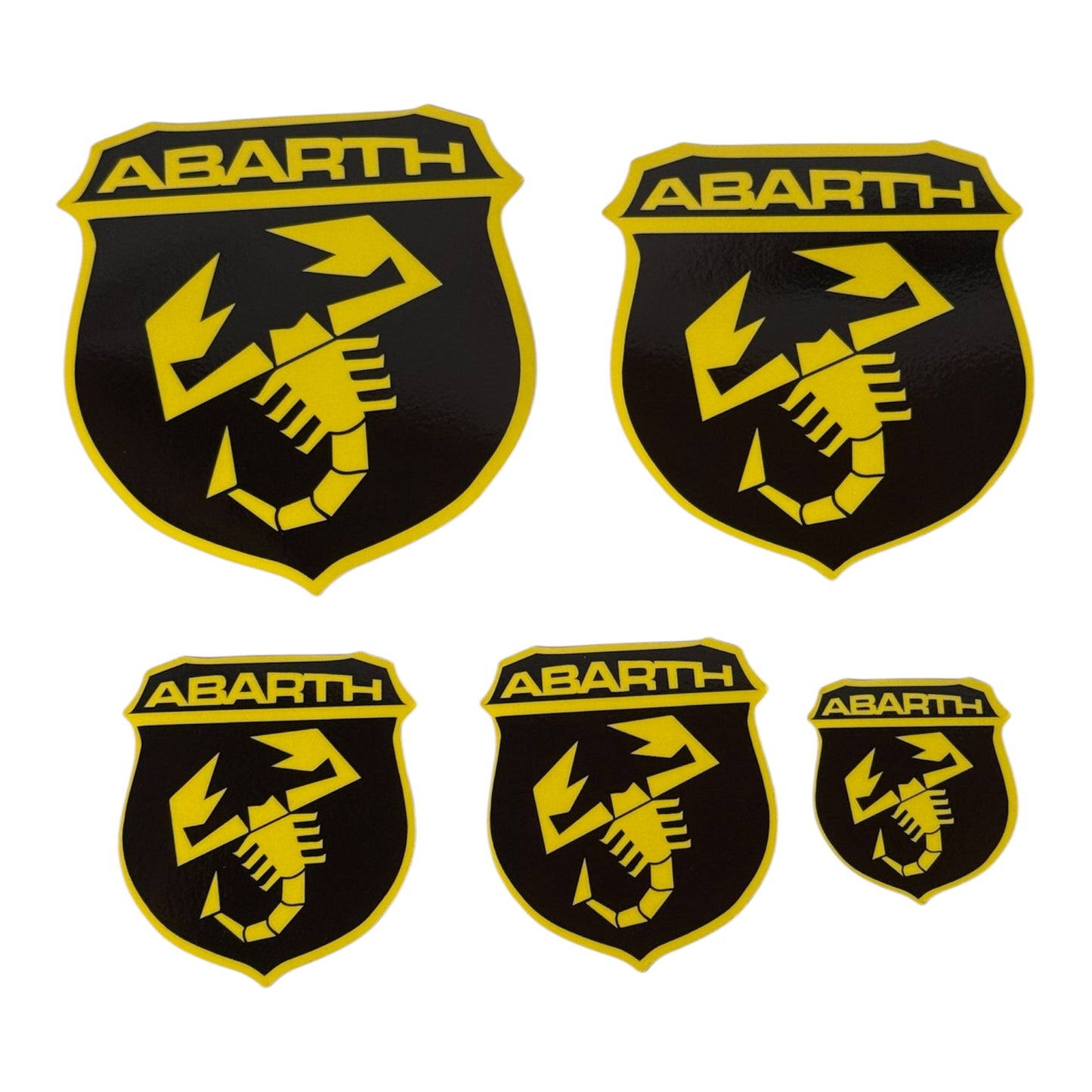 Kit 5 adesivi copriloghi per Abarth 500 - 595 - 695 - in diverse finiture