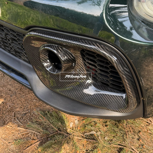 Coppia Cover fendinebbia in VERO CARBONIO per paraurti Abarth 500 - 595 - 695 Restyling