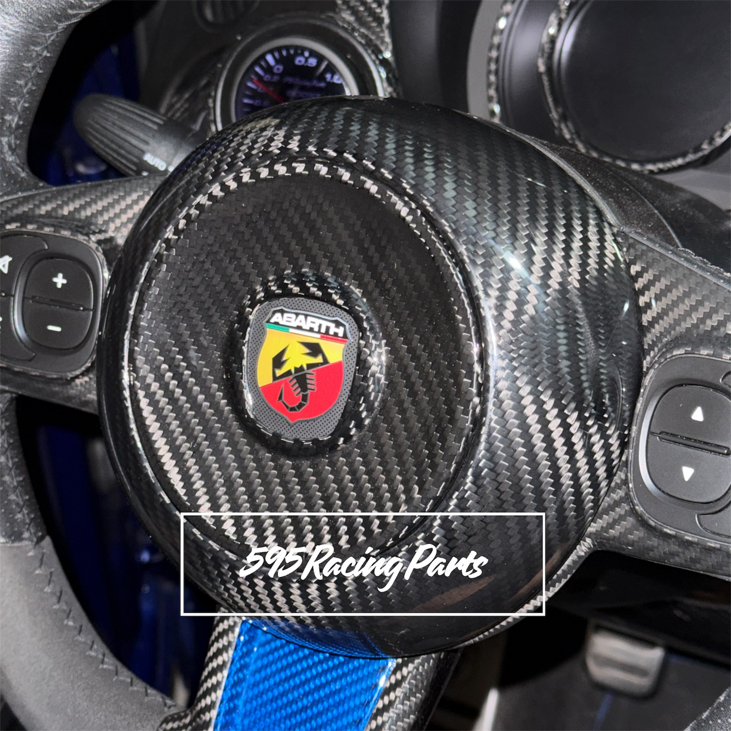 Real CARBON Airbag Cover Fiat 500 Abarth - 595 - 695 - Fiat 500