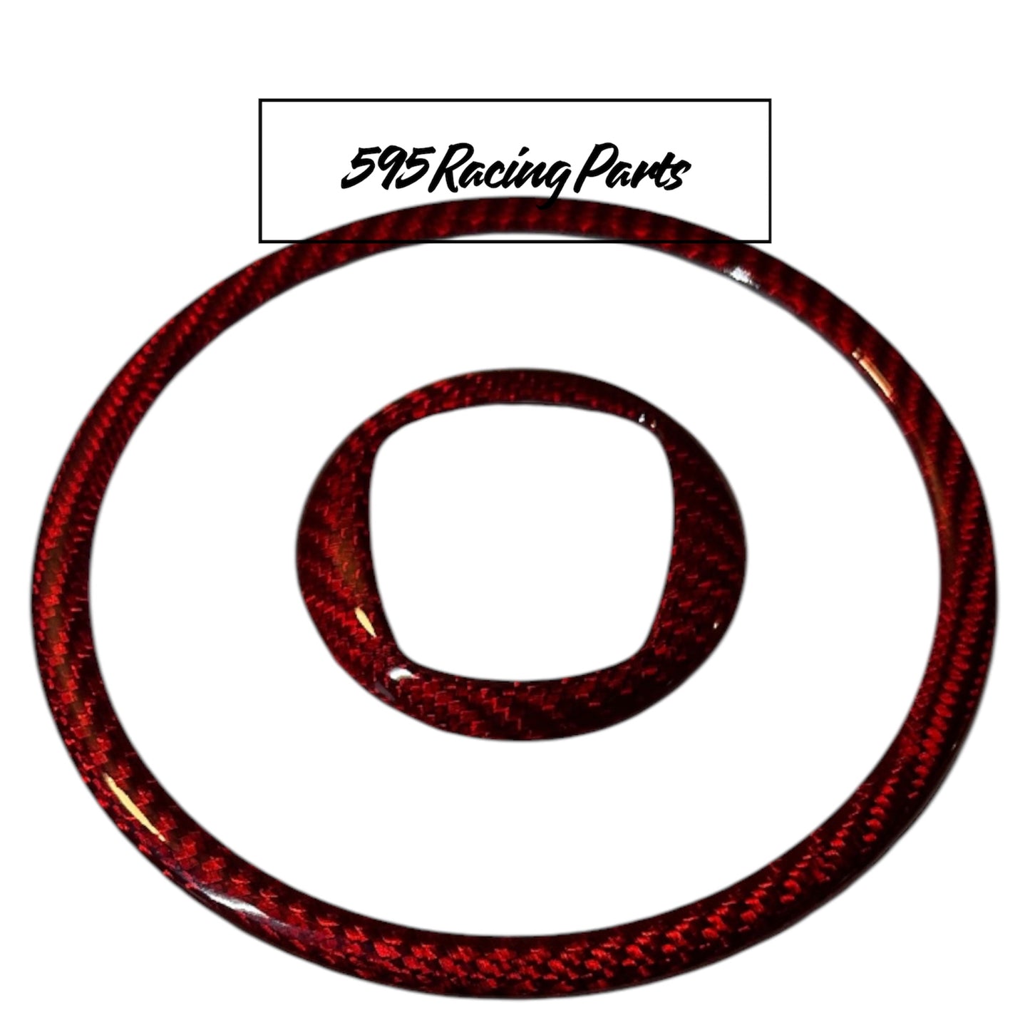 Cover Rings Steering Wheel Airbag in REAL CARBON Fiat 500 Abarth 595 - 695 - Fiat 500 - in different finishes