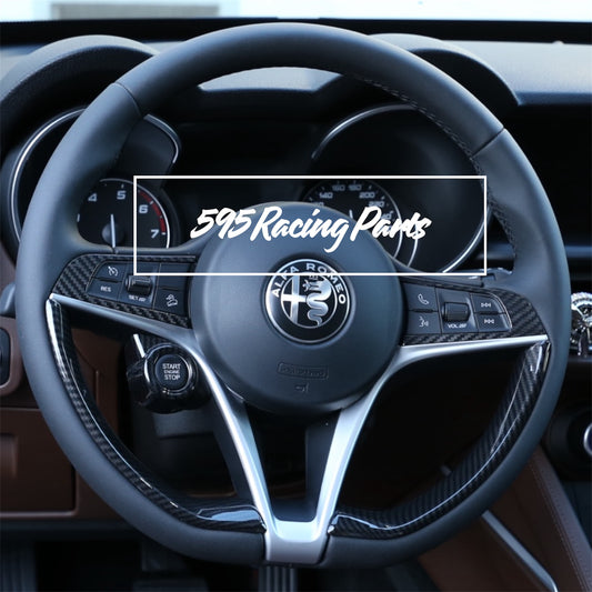 Pair of REAL CARBON Steering Wheel Button Covers for Alfa Romeo Giulia - in different finishes